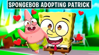 SpongeBob Adopts BABY Patrick in ROBLOX BROOKHAVEN!!