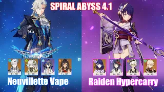 C0 Neuvillette Vape & C0 Raiden Hypercarry | Spiral Abyss 4.1 | Genshin Impact
