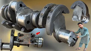 How a broken crankshaft of a truck is assembled in 2 pieces has never been seen before