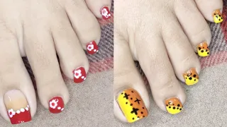 Two pretty foot nail art designs for beginners || toe nail art 2023 || Nail Delights 💅