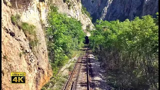 4K CABVIEW Dimitrovgrad - Niš (Sićevo Gorge rock cliffs and Nišava river valley -- Southeast Serbia)