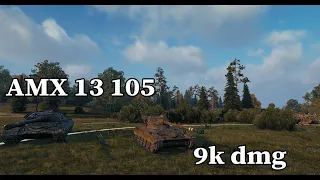 World of Tanks AMX 13 105 - 9k damage 9 kills 1vs4 - Murovanka – Standard