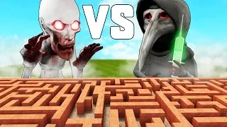 SCP 096 VS SCP 049 В ЛАБИРИНТЕ! КАКОЙ SCP ПОЙМАЕТ БОЛЬШЕ В ЛАБИРИНТЕ!