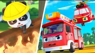 Baby Learns At The Fire Station | Pretend Play Firefighter, Policeman | Baby Bus Kids Game- BabyBus