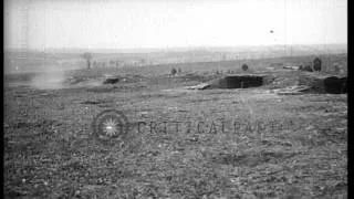 British gunners fire 18 pounder and 8 inch howitzer artillery during World War I HD Stock Footage