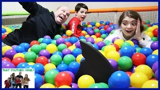 Last To Leave Ball Pit Wins - Family Fun SHARK Edition / That YouTub3 Family I Family Channel