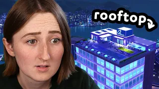 i built a fancy rooftop bar in the sims