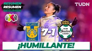 Resumen y goles | Tigres 7-1 Santos | Liga Mx Femenil - CL2024 J2 | TUDN