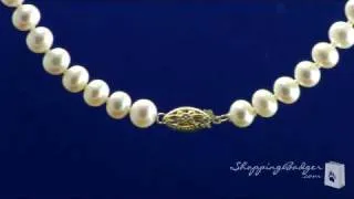 pearl necklace with 14K yellow gold clasp