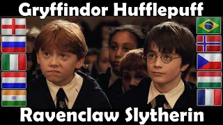 "GRYFFINDOR, HUFFLEPUFF, RAVENCLAW, SLYTHERIN" (in different languages) PART 1