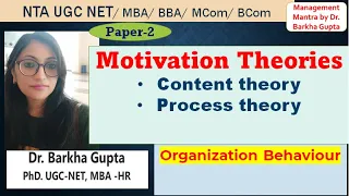 Motivation Theories/ Content and Process Theories of motivation/ UGC NET/ MBA/ BBA/ by Dr. Barkha