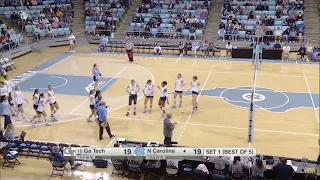 ACC Volleyball: UNC Beats #10 Georgia Tech 26-24 in 1st Set