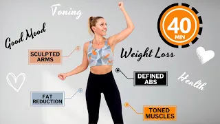 🔥40 Min STANDING WORKOUT for WEIGHT LOSS & TONING🔥No Equipment🔥NO SQUATS🔥NO LUNGES🔥Super Sweaty🔥