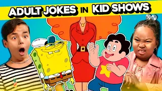 Kids React To Adult Jokes In Kids' Shows (SpongeBob, Animaniacs, Steven Universe & More!)