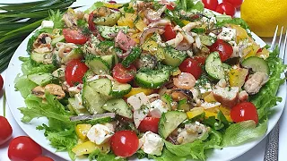 Овощной салат с морепродуктами и обалденной заправкой