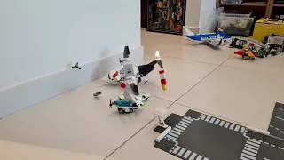 LEGO plane crashes into wall - Slowmo