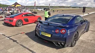 630HP Nissan GT-R R35 vs 640HP Audi R8 V10 Plus LCE Performance