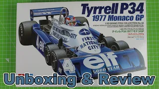 Tamiya Tyrrell P34 (1977 Monaco GP) 1/20th Scale Model Kit Unboxing And Review Video