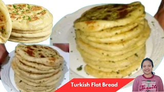 Turkish Bread That Drives Everyone Crazy | Turkish Bread Recipe | No yeast, No oven | Bazlama Recipe