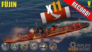 SUPER REDORD!! Fujin 11 Kills & 119k Damage | World of Warships Gameplay