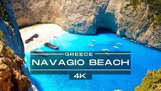 Navagio Beach 4k Drone Footage | Navagio Shipwreck Beach Blue Caves