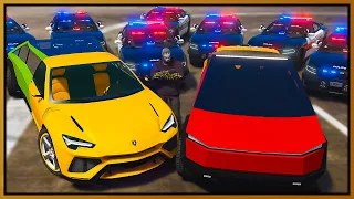 GTA 5 Roleplay - custom LAMBORGHINI TESLA TRUCKS trolling cops | RedlineRP