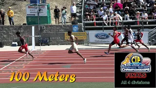 2022 TF - CIF-ss FINALS - 100 Meters (Boys, all 4 divisions)