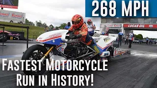 FASTEST motorcycle run in drag racing history made by Larry "Spiderman" McBride!