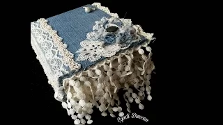 5: Denim Fabric Lace Book Journal