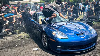 Corvette CRASHES Into Crowd At Florida Legal Pit!