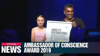 Teen climate activist Greta Thunberg receives Amnesty International's top honor of 2019