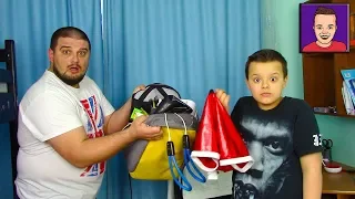 WOW !!! DAD IN SHOCK ... !!! WHAT IS IN MY BACKPACK ???