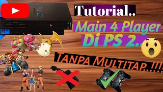 Tutorial cara bermain 4 Player / Main ber 4 di Playstation 2 (PS2) Tanpa multitap PS2. 😀