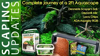 2ft planted aquarium set up with Dennerle Scaper's Soil, Deponit Mix| Lava Chips | ADA Aquasky RGB