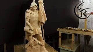 Woodcarving "Saint Florian" ►► Timelapse