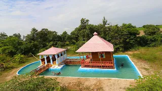 150 Days To Build A Bamboo Resort ,Large Swimming Pool Around The Resort ,Beautiful Seat