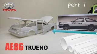 I MAKE RC CAR BODY FROM TOYOTA TRUENO MODEL PVC PIPE