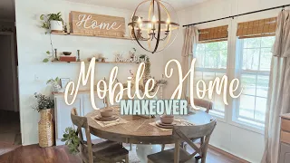 ✨NEW✨ MOBILE HOME BUDGET MAKEOVER | Building a DIY Buffet / Sideboard with stock cabinets CHEAP|