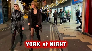 York at night | full walking tour of York [4K]