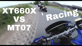Yamaha XT660X VS MT07 STREET RACING