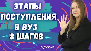 Этапы поступления в ВУЗ 2022 | 8 ШАГОВ | Абитуриенту 2022