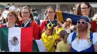 Sweden - Mexico fans. Ekaterinburg 27.06.2018. Russia World Cup 2018