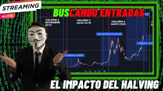 🔴Buscando  ENTRADAS análisis SEMANAL en VIVO!   El impacto  del HALVING de BITCOIN 🔴IV83