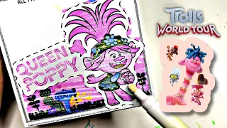 Coloring TROLLS WORLD TOUR in Magic Reveal Ink Coloring Book | Imagine Ink Marker
