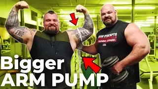 EPIC STRONGMAN ARM DAY WITH EDDIE HALL | WHO CAN GET A BIGGER PUMP??