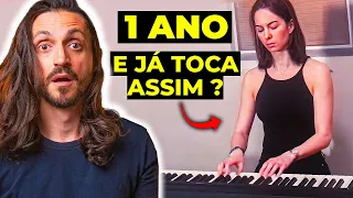 Pianista reage a “Progresso de 1 ano tocando piano”