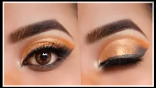 Bridal Golden Glitter With Smokey Effect||Eye Makeup Tutorial For Beginners|Anjali Anshika Lifestyle