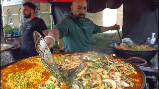 Cooking a BIG Spanish Seafood Paella. London Street Food
