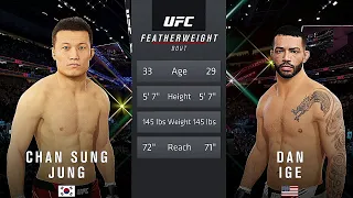 Chan Sung Jung Vs. Dan Ige : UFC 4 Gameplay (Legendary Difficulty) (AI Vs AI) (PS4) (Patch 11)