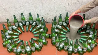 Ways To Reuse And Recycle Glass Bottles . How To Make Coffee Table And Flower Pots Very  Beautiful .